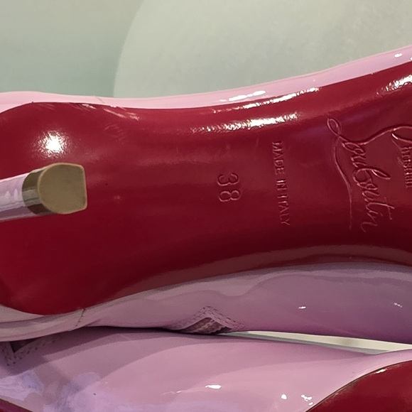 Christian Louboutin Patent Leather Lilac 100mm Heeled Boots - Picture 6 of 7